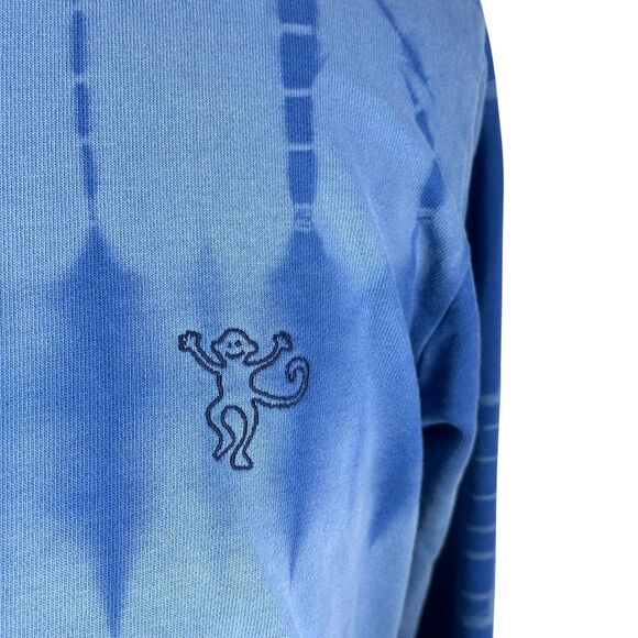 Roller Rabbit Sweatshirt Women’s Large Blue Tie Dye Fleece Lined Crewneck Rare - Picture 2 of 10